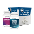 Dr. Berg's Stress Kit: 2 supplement bottles and self-massage tool.