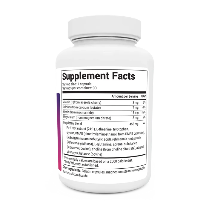 Sleep Aid Regular Formula bottle label, right side view, supplement facts.