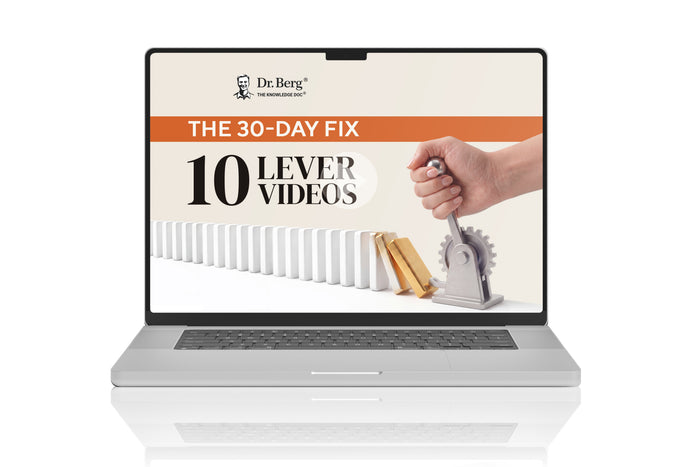 Laptop displaying 'The 30-Day Fix': 10 Lever Videos".