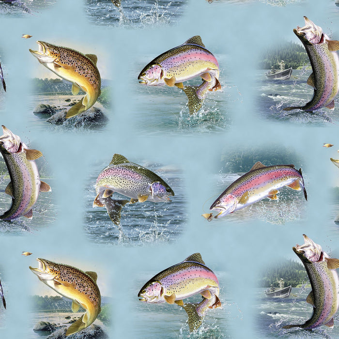 Tight Lines Fish Fabric by the yard