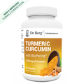 Turmeric Curcumin with BioPerine, 60 capsules, front view, bottle with Dr. Berg branding and turmeric plant on the cover. New and improved formula coming soon.