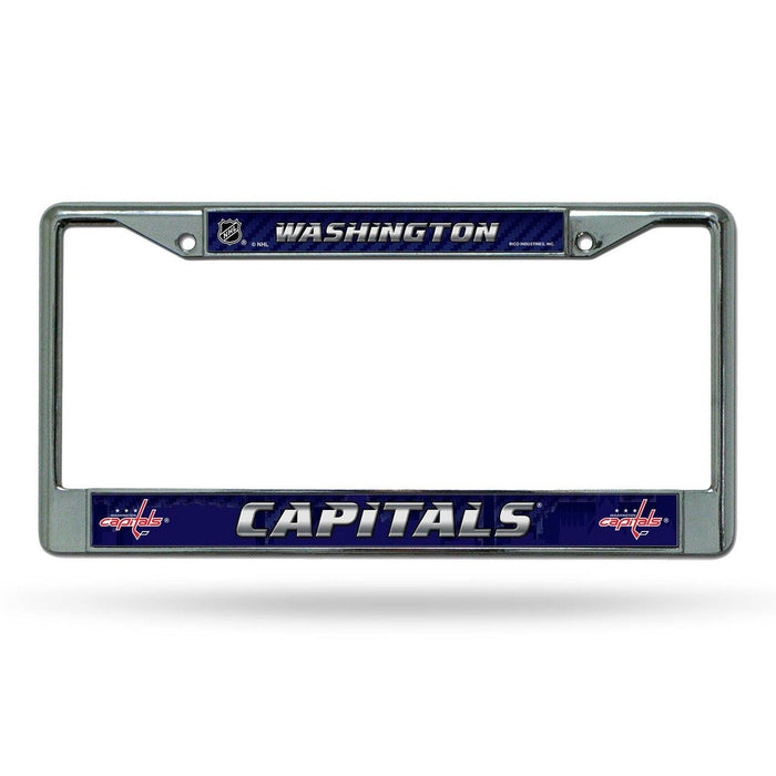 Washington Capitals License Plate Frame Chrome Printed Insert