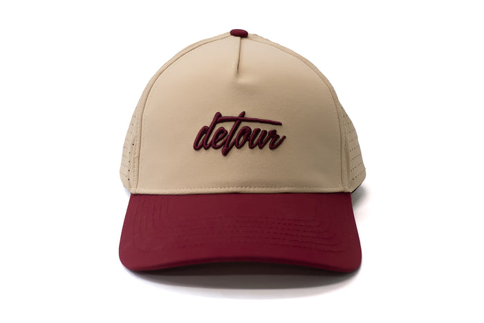XL Burgundy & Tan Snapback Hat